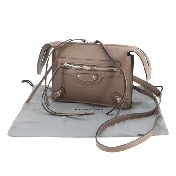 BALENCIAGA Shoulder Bag Leather Brown 655247 Purse 90263525 - Picture 1 of 10